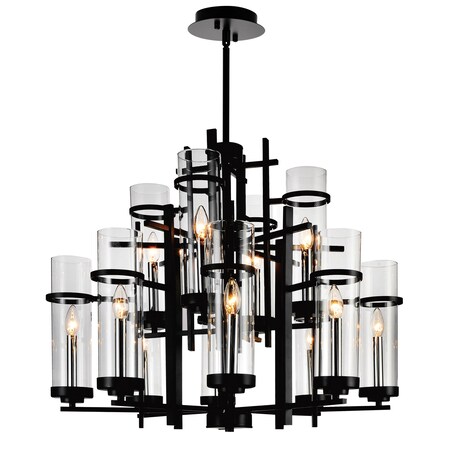 Cwi Lighting Sierra 12 Light Up Chandelier With Black Finish 9827P30-12-101-A